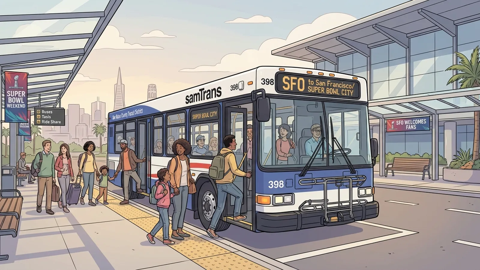 SF SamTrans Expands Airport Access for Super Bowl