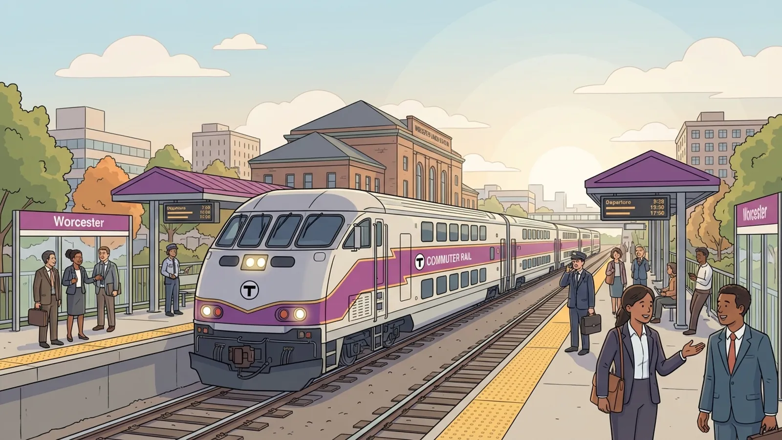 Boston MBTA Works to Restore Worcester Line Service