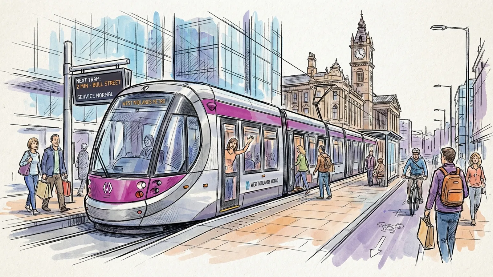 West Midlands Metro Service Continues Smoothly