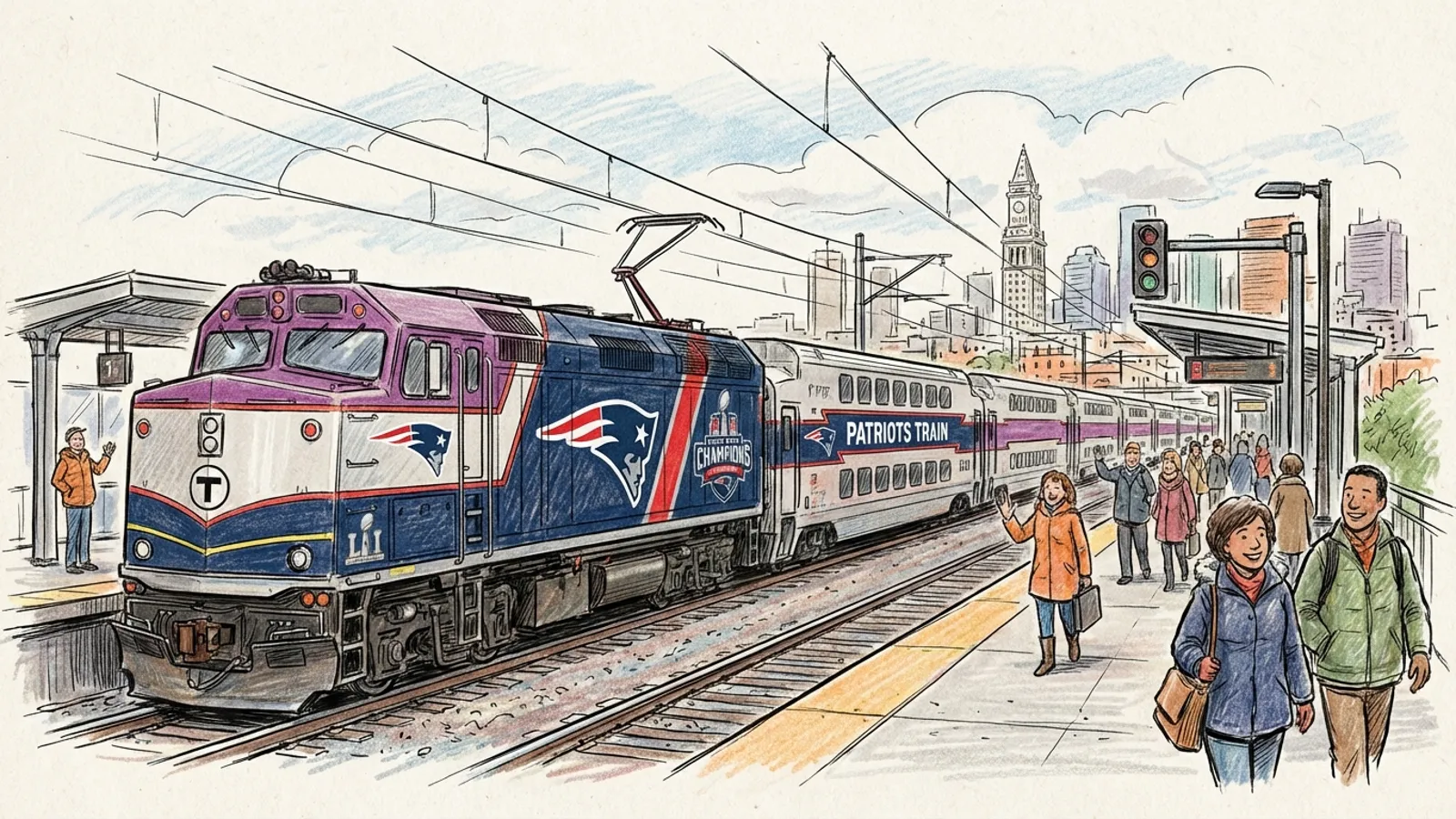 Boston MBTA Brings Patriots Pride to Commuter Rails