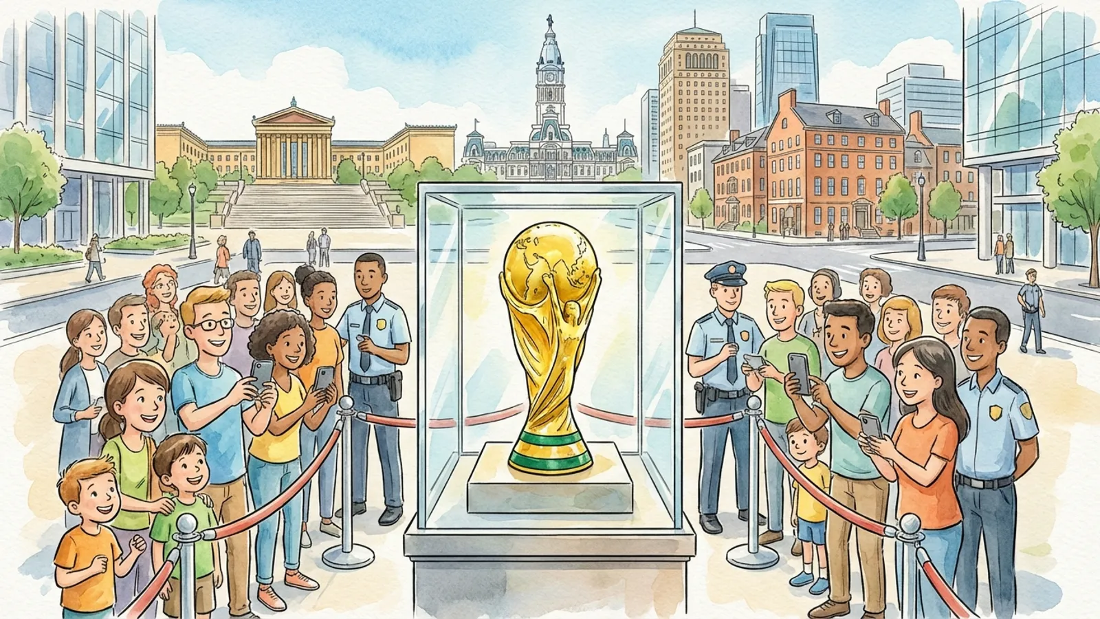 World Cup Trophy Comes to Philadelphia, PA