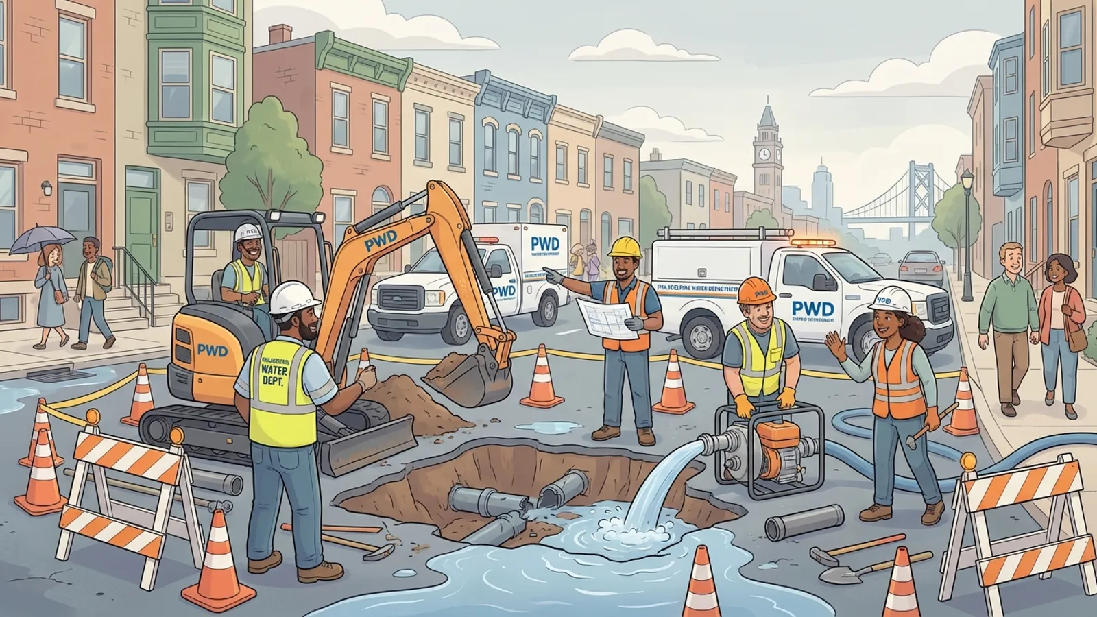 Philadelphia Crews Tackle Five Water Main Breaks