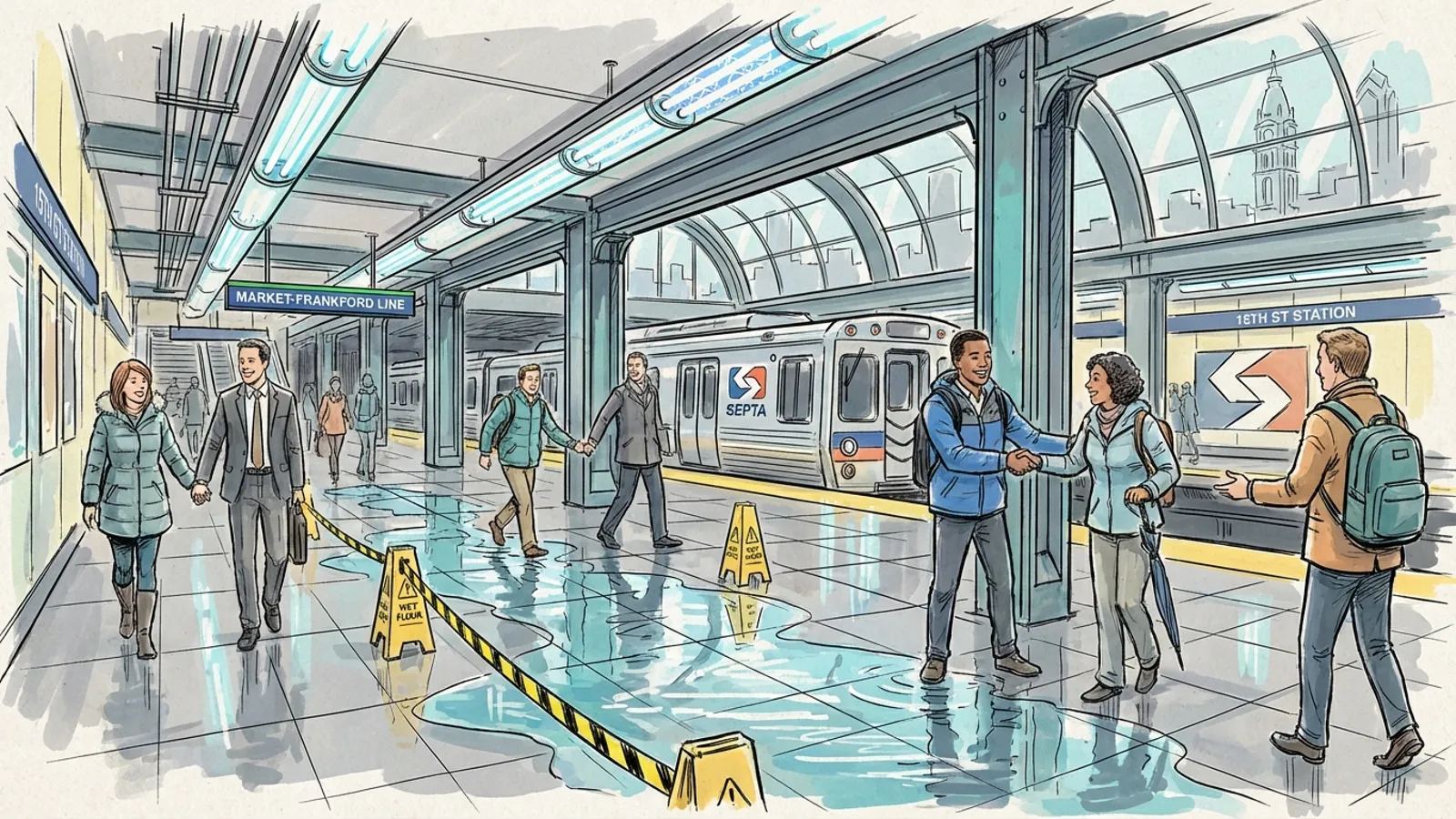Philadelphia's Jefferson Station Stays Open Despite Flooding