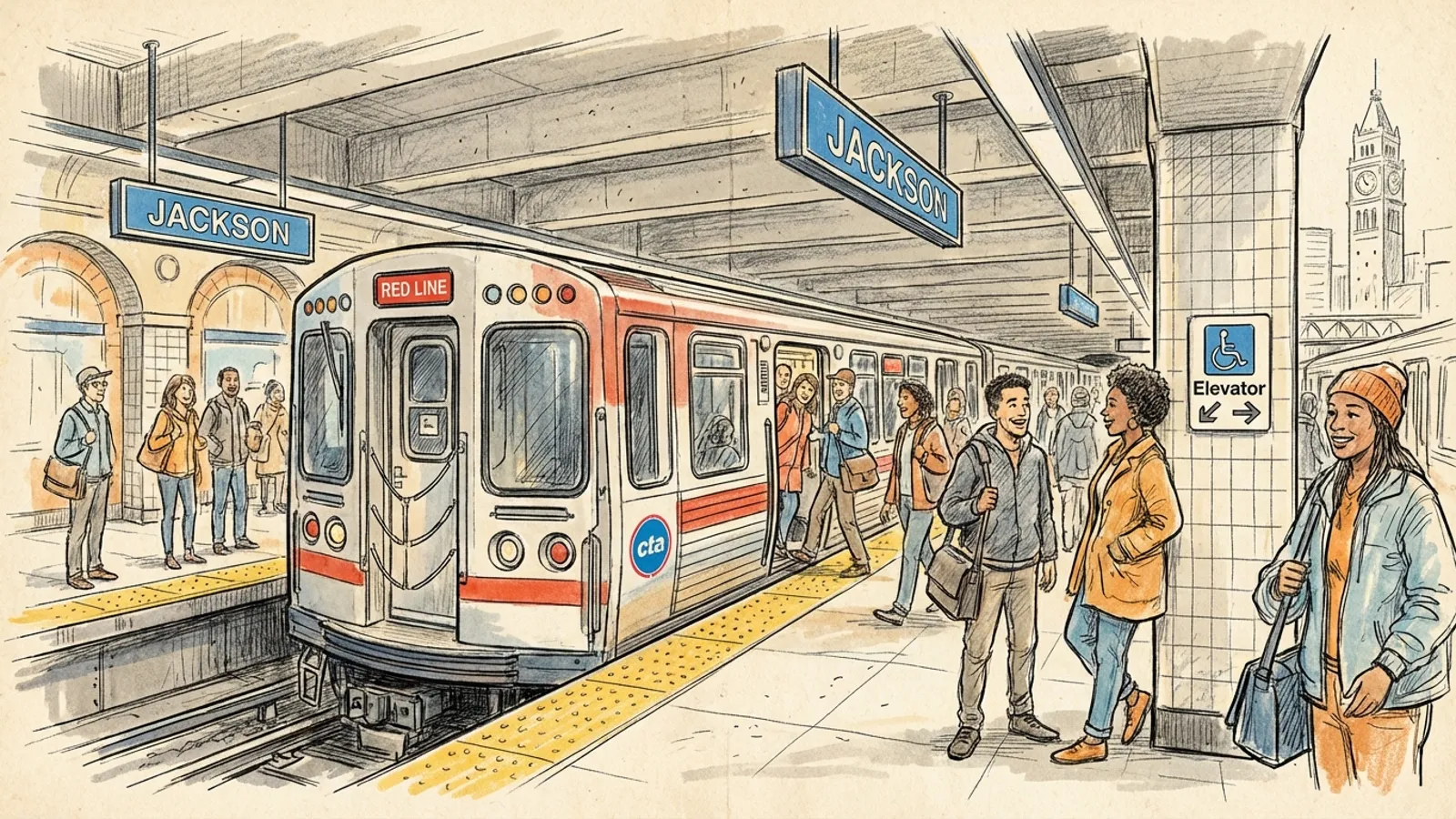 Chicago Red Line Adapts as Jackson Elevator Repairs Begin