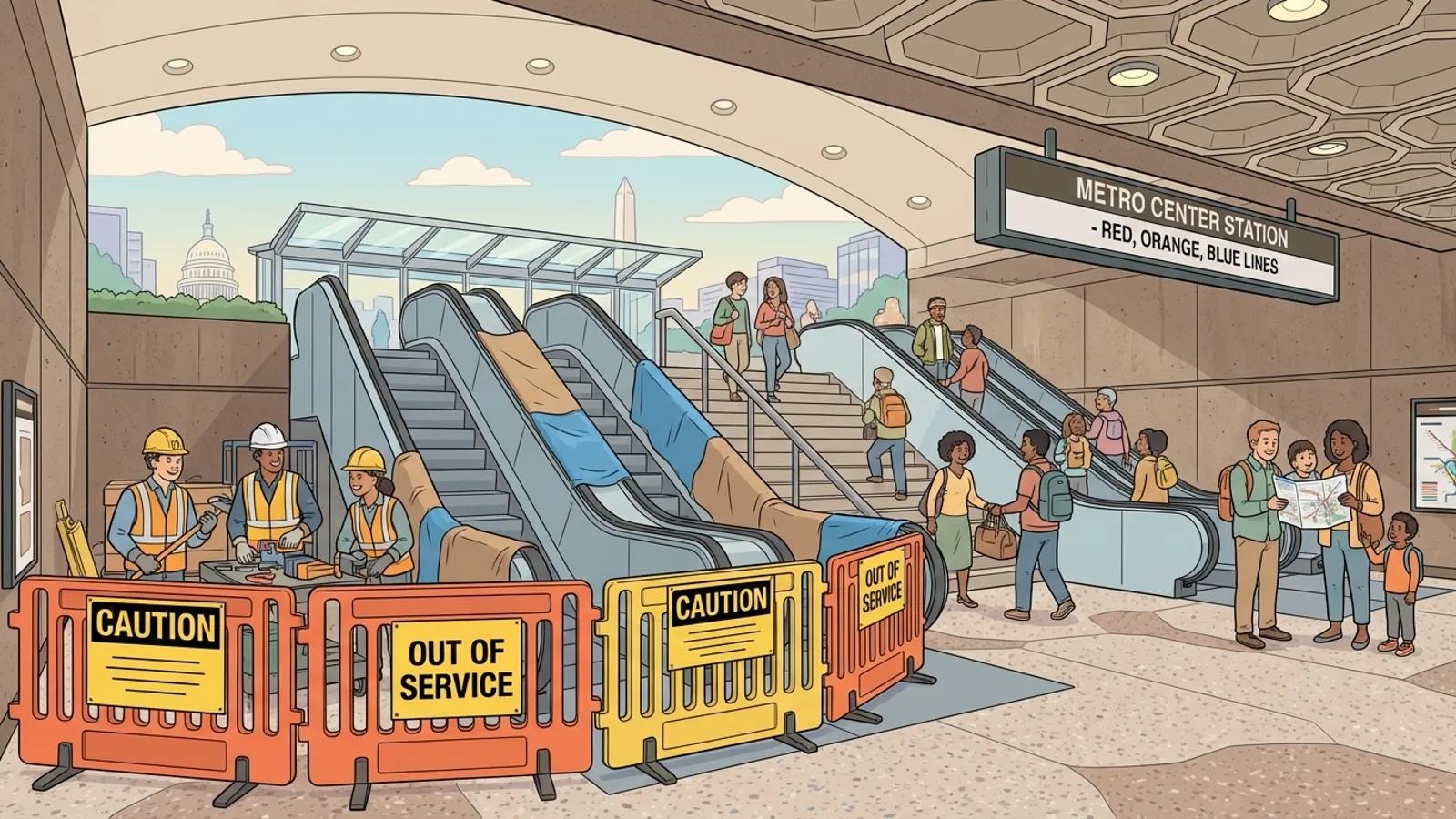 DC Metro Upgrades Gallery Place Escalators Through Spring