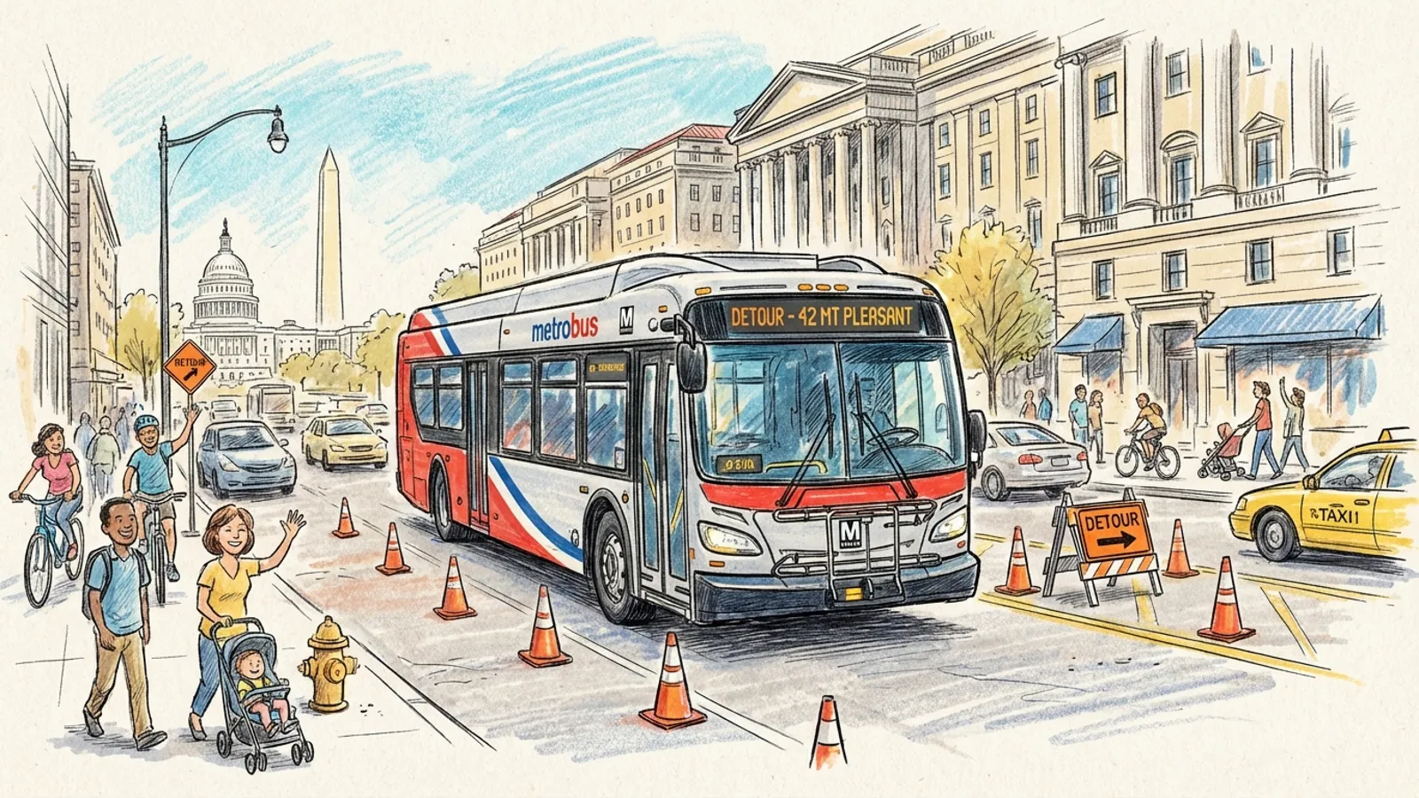 DC-Maryland-Virginia D40 Route Adapts for 7th Street Work