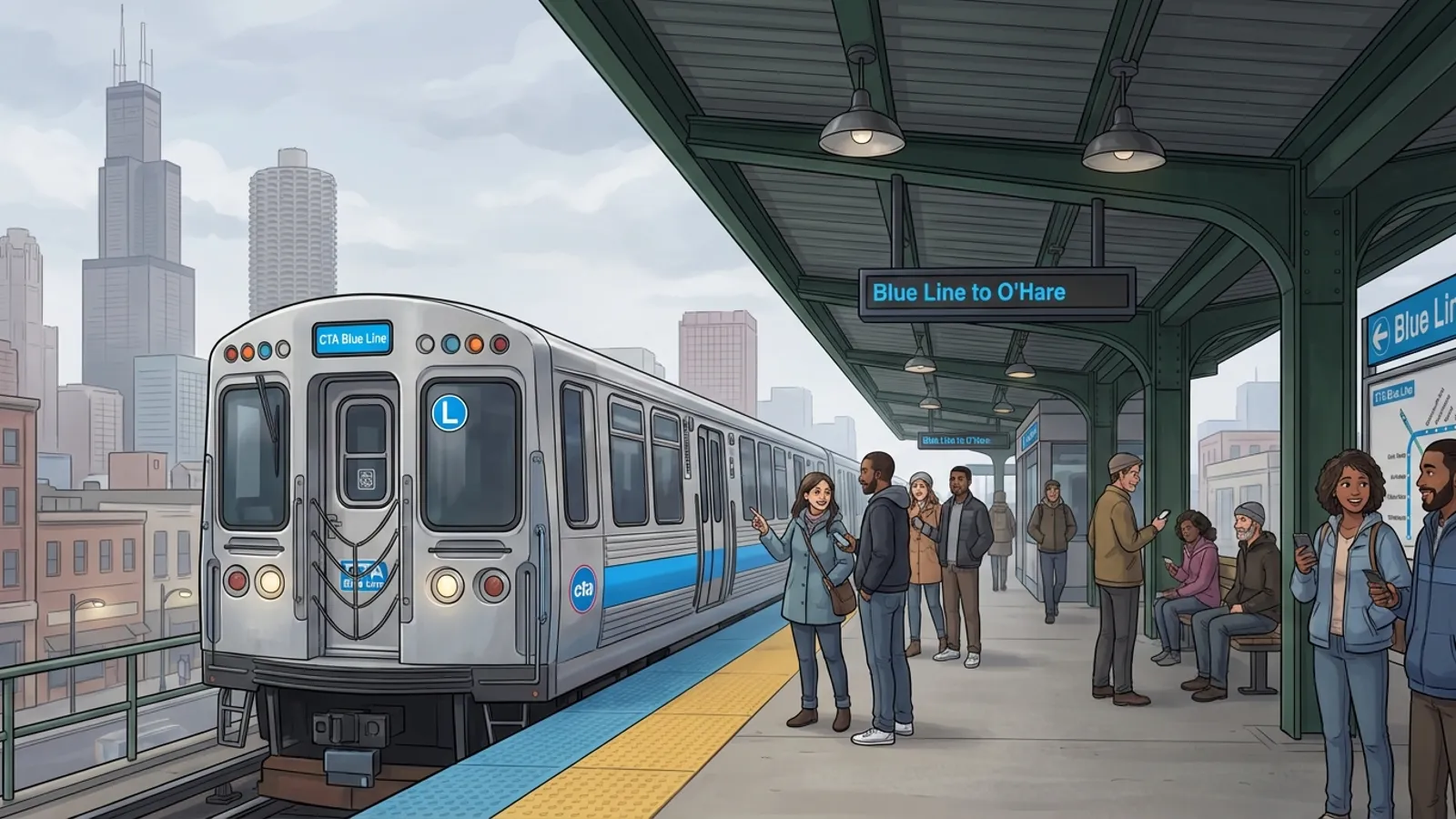 Chicago Blue Line Adapts Service for Track Work