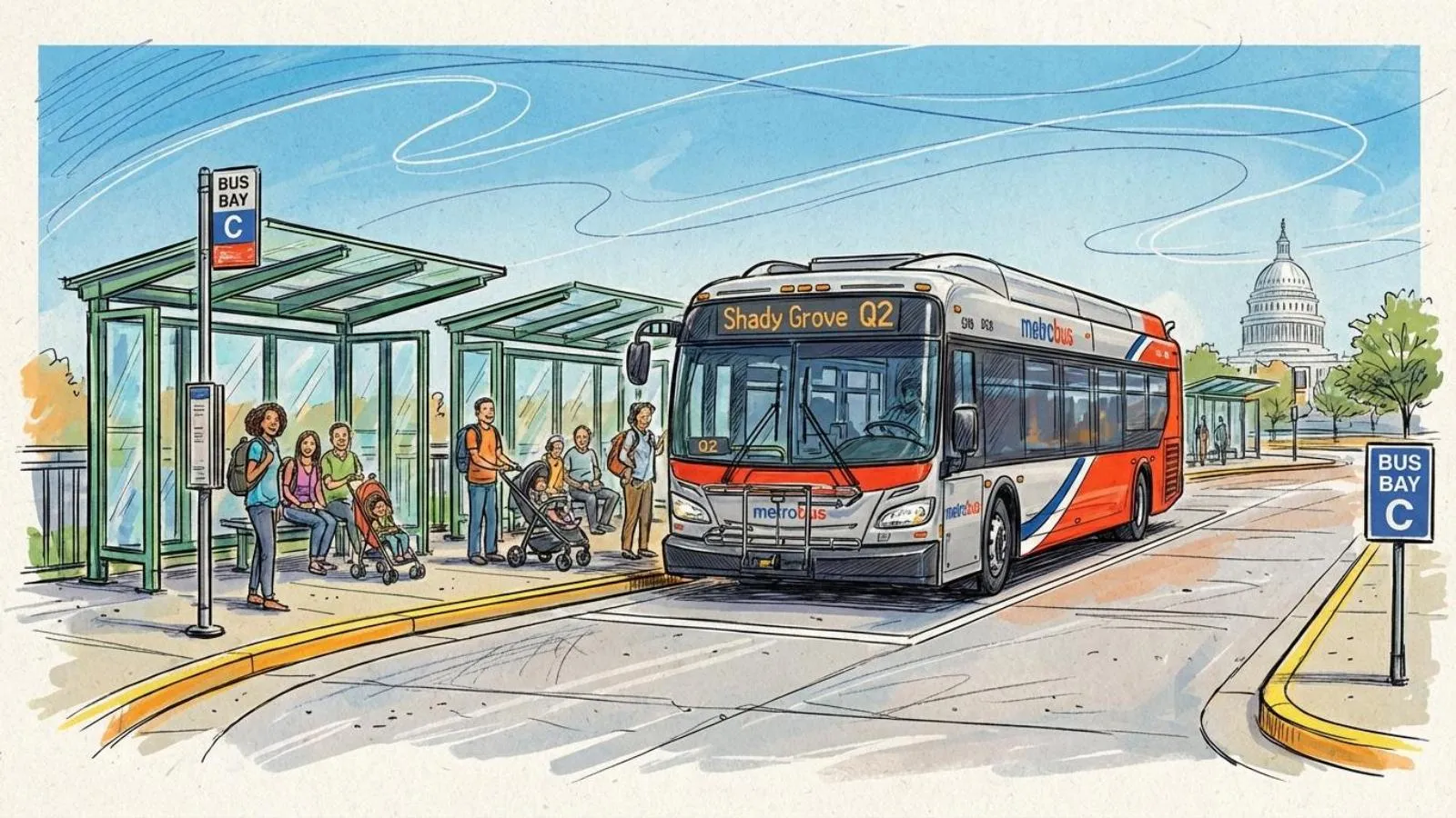 Shady Grove Station Upgrades Temporary Bus Stops