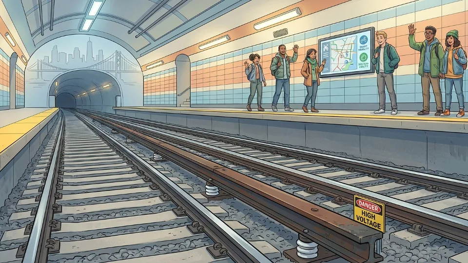 PATH third rail power system and track infrastructure at Exchange Place station