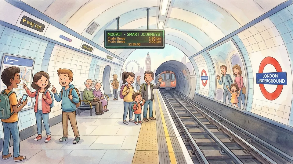 London Underground station platform showing track infrastructure and signage during regular operations