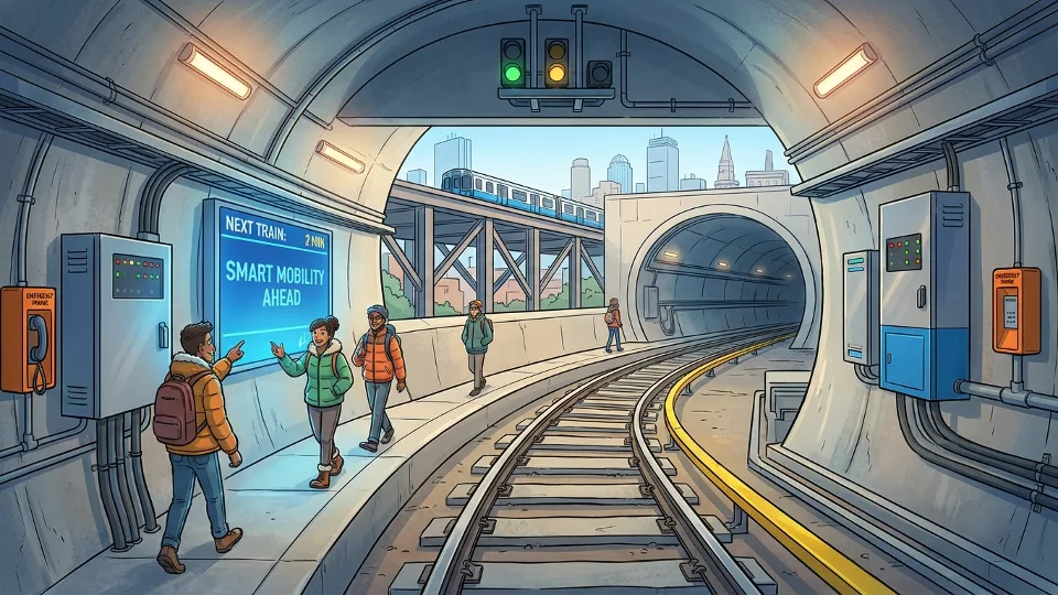 MBTA Blue Line signal equipment and track infrastructure between stations