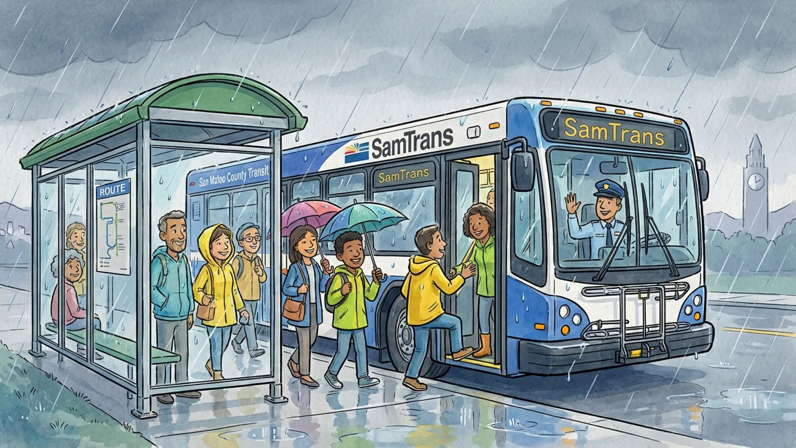 SamTrans Protects Riders from Bay Area Rain
