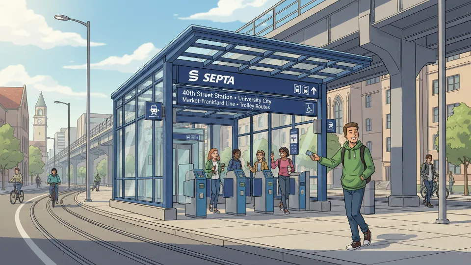 SEPTA station entrance 40th Street University City Philadelphia