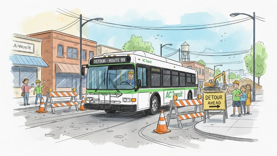 SF Line 41 Adjusts Route Around Hayward Work