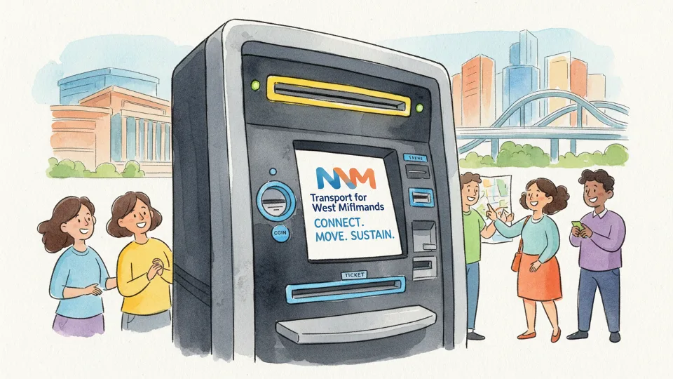 Close-up of transit ticket machine payment interface with cash slot and ticket dispenser