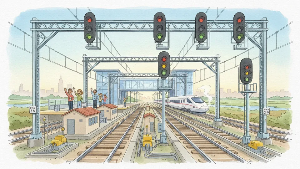 Amtrak signal equipment and infrastructure near Secaucus Junction station controlling train movements
