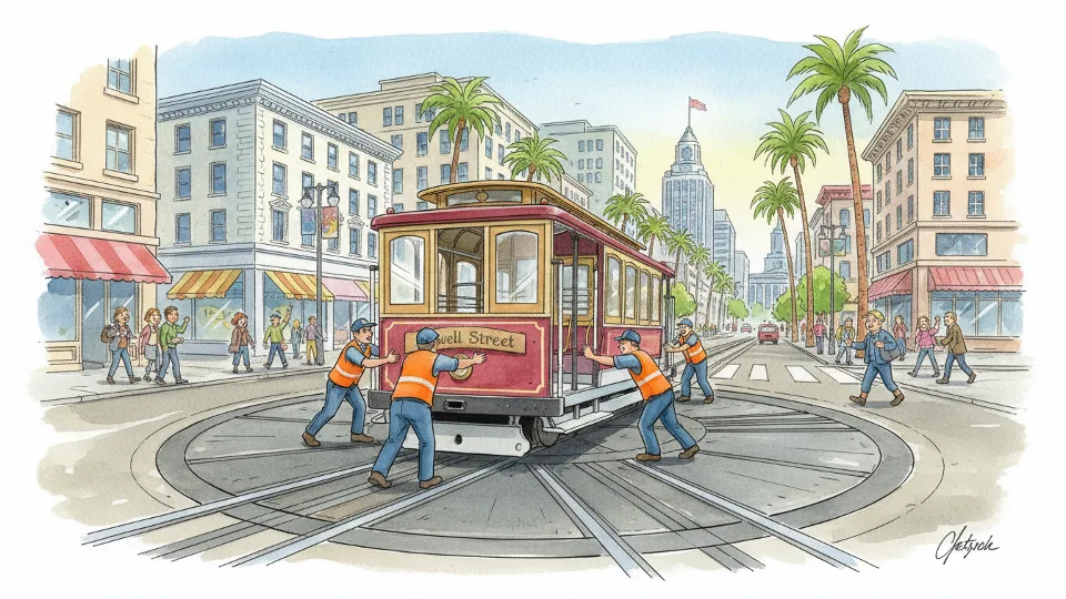SF Cable Car Restores Service After Turntable Fix