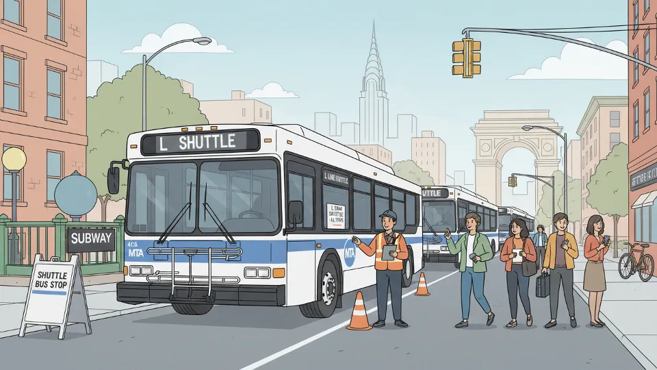 Free MTA shuttle bus providing alternative service during weekend maintenance