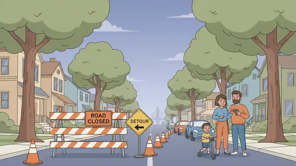 North West Closes Town Lane for Night Work