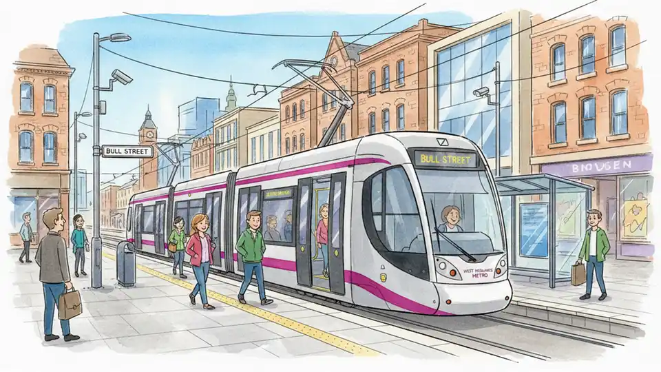 West Midlands Tram Routes Through Bull Street