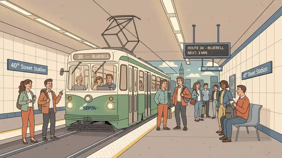 Philadelphia Trolleys Divert for Maintenance Work