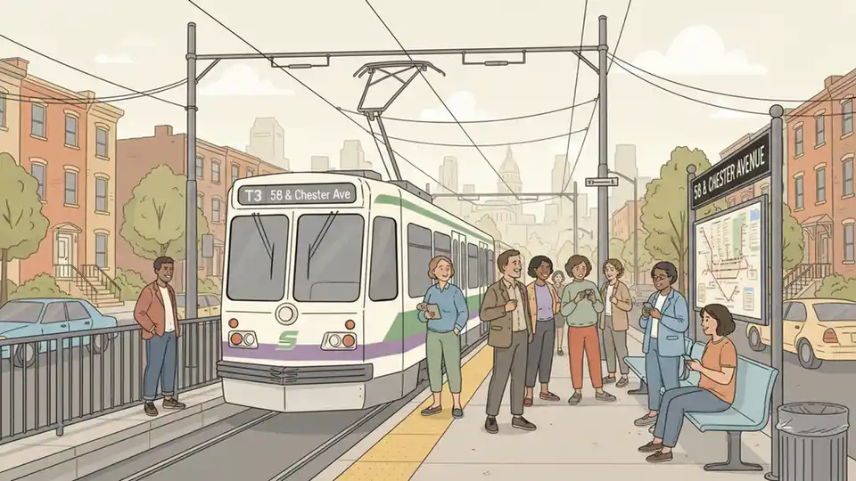 Philadelphia T3 Trolley Restores Service After Blockage