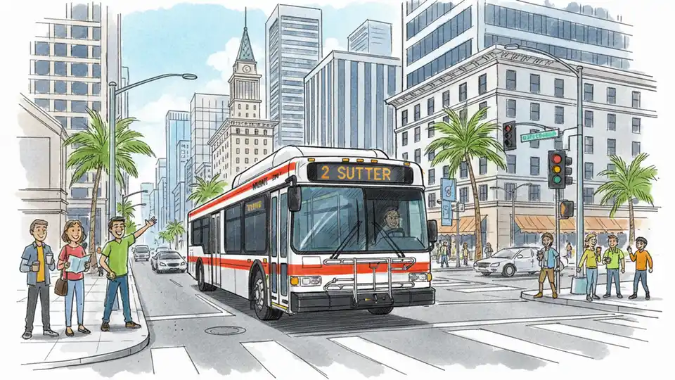SF Muni Reroutes 2 Sutter for Tulip Day
