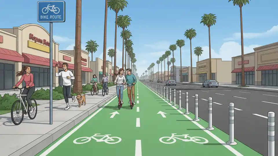 LA Valley Advances 21-Mile Protected Bike Route