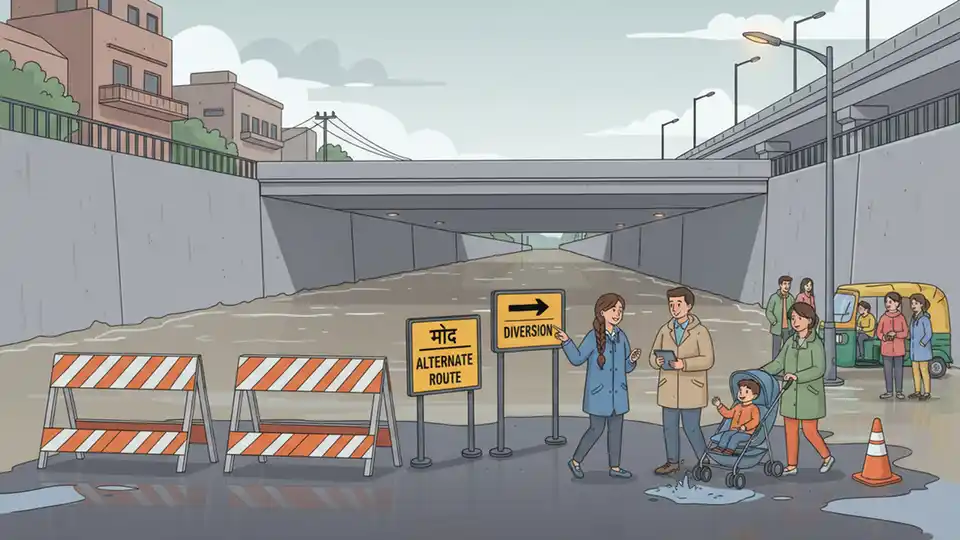 Delhi Responds to Underpass Flooding During Festival