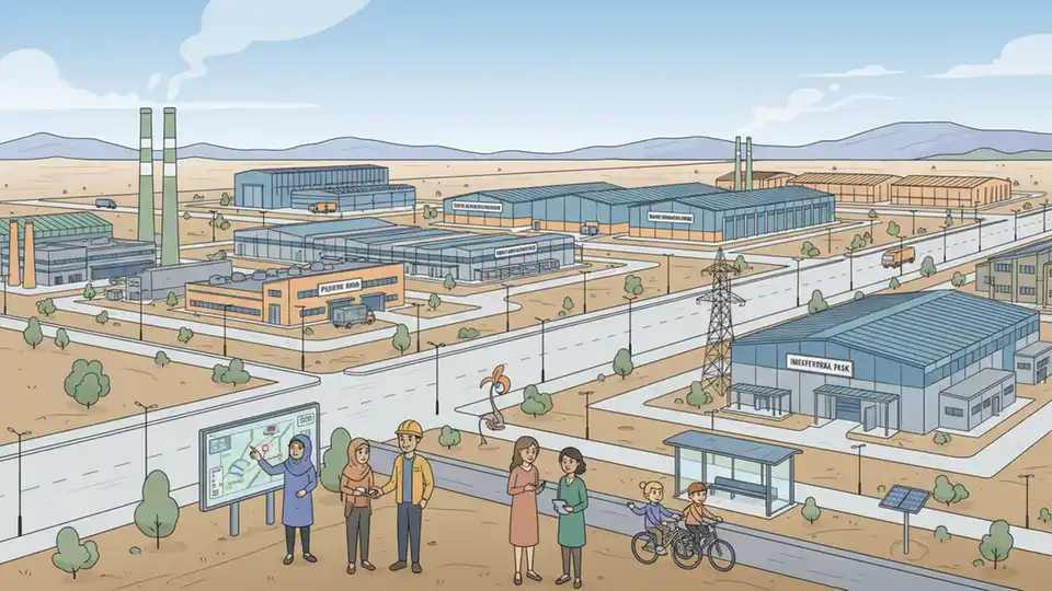 Industrial facilities and manufacturing units in Neemrana along the Delhi-Mumbai Industrial Corridor awaiting rail connectivity