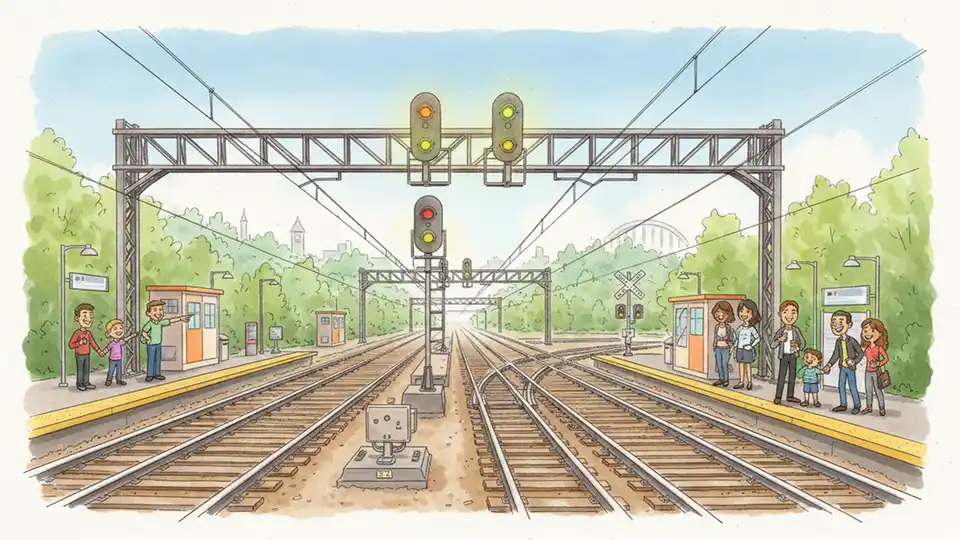 NJ Transit signal equipment and track infrastructure along Morris and Essex Line corridor