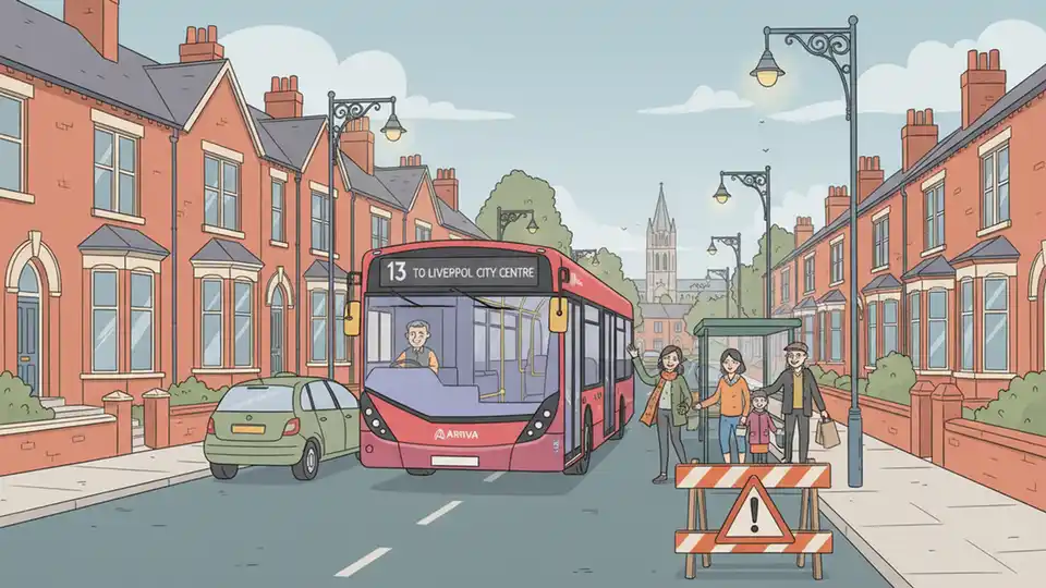 Liverpool Routes 12, 13 Reroute for Roadworks