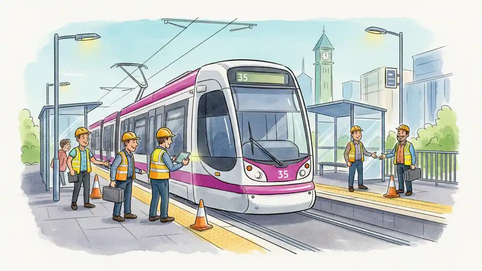 West Midlands Repairs Tram 35 After Floor Issue