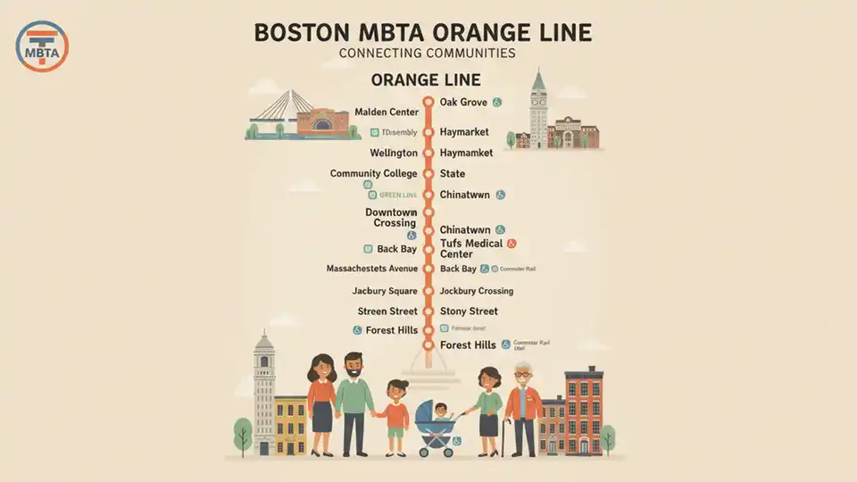 Orange Line route map showing full transit corridor