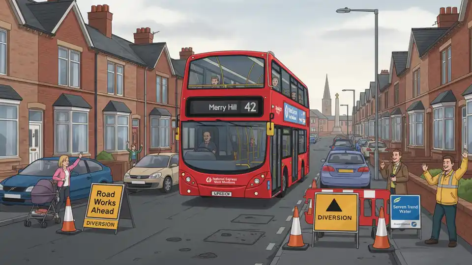 West Midlands Reroutes Buses for Utility Work