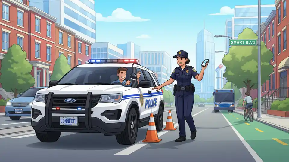 Baltimore Police traffic enforcement unit conducting vehicle stop of car with Virginia license plate