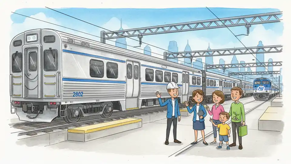 Bombardier Comet passenger railcar exterior showing side profile with windows and doors at transit maintenance facility