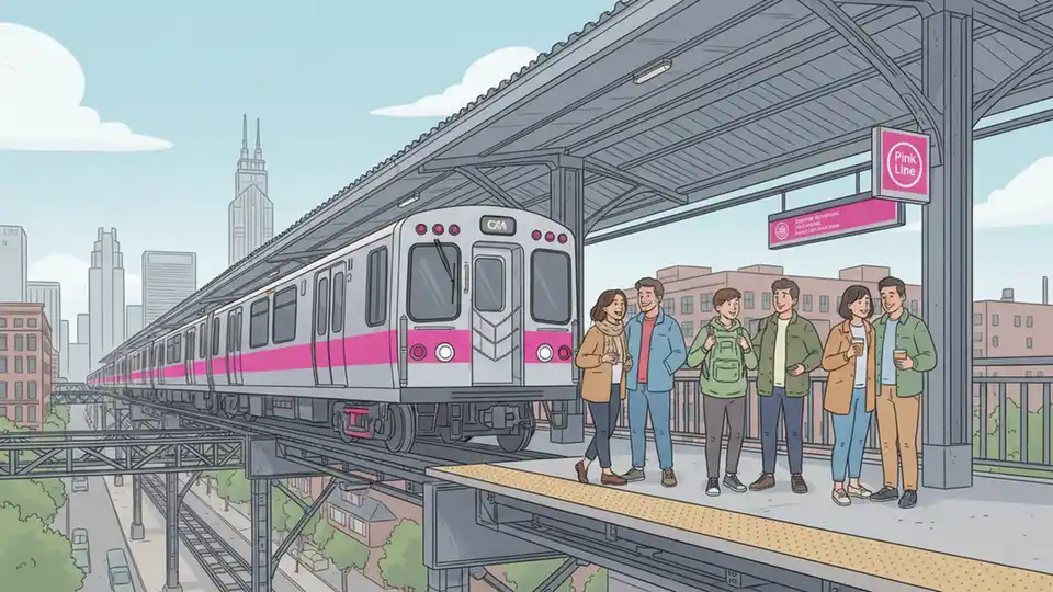 CTA Pink Line Coordinates Blue Line Transfer Service