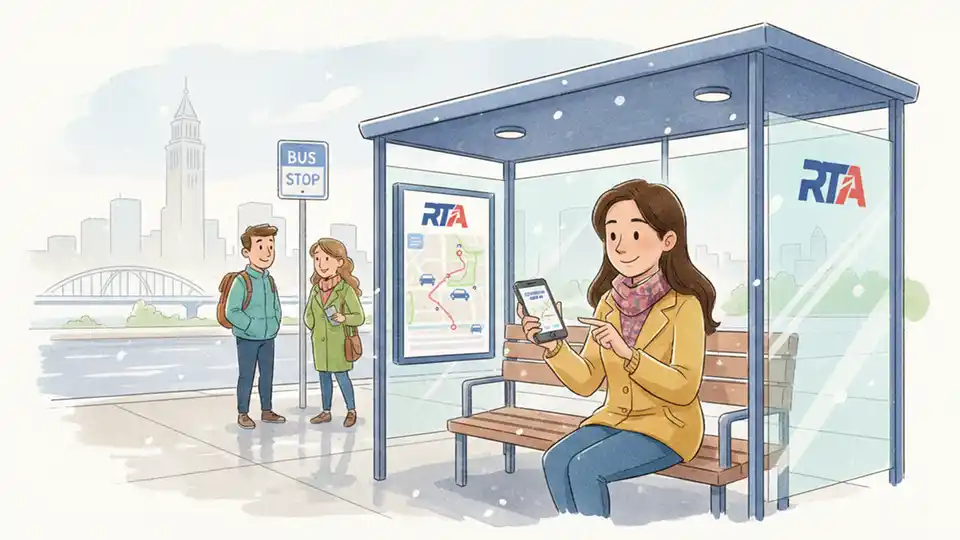 Transit passenger using phone to schedule on-demand ride service