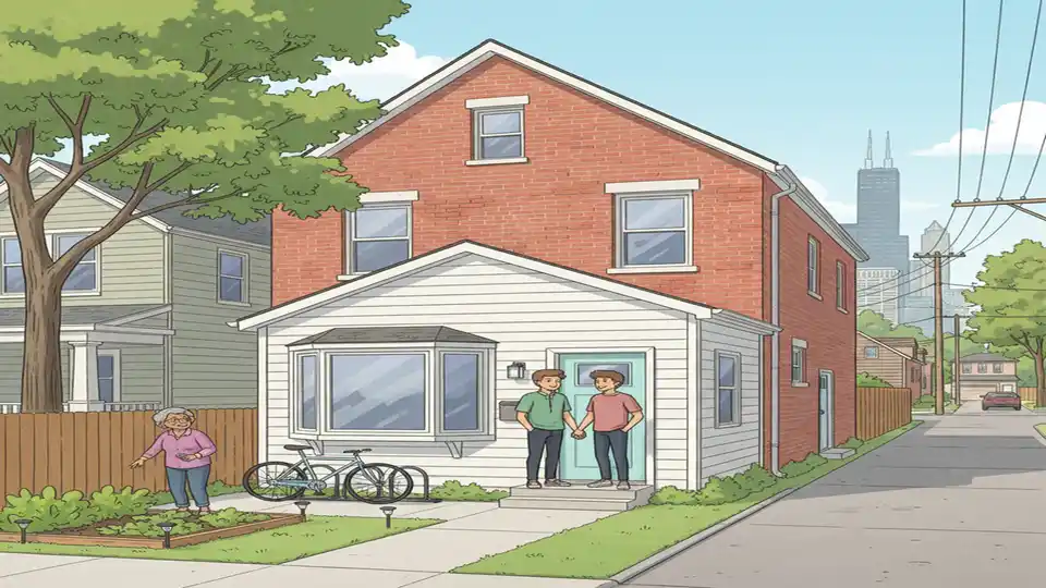 Accessory dwelling unit or granny flat attached to Chicago residential property, showing compact housing option in urban neighborhood