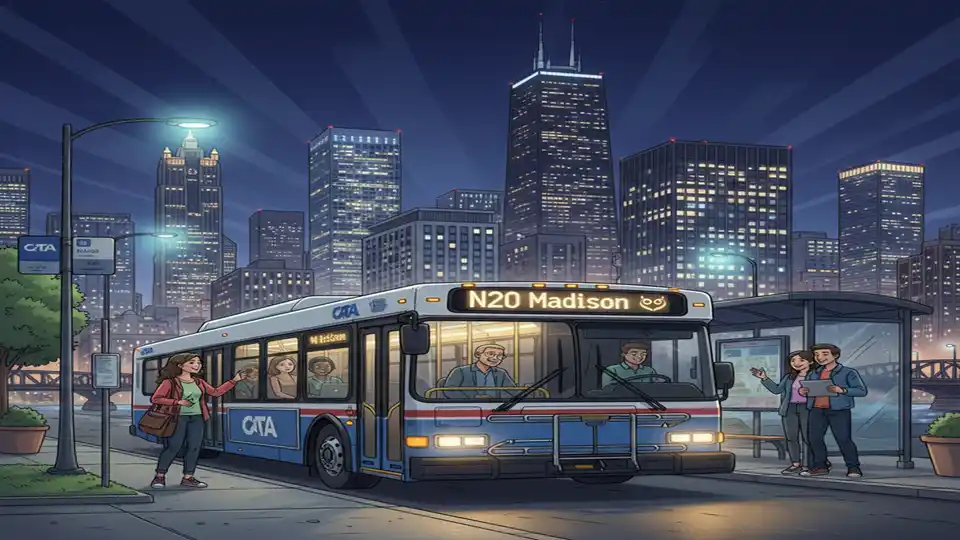 Chicago N20 Bus Reroutes for Bridge Maintenance