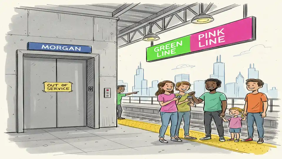 CTA Morgan Station Elevator Undergoing Door Repairs
