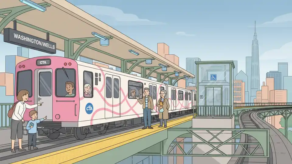 CTA Pink Line Elevator Out at 18th Station