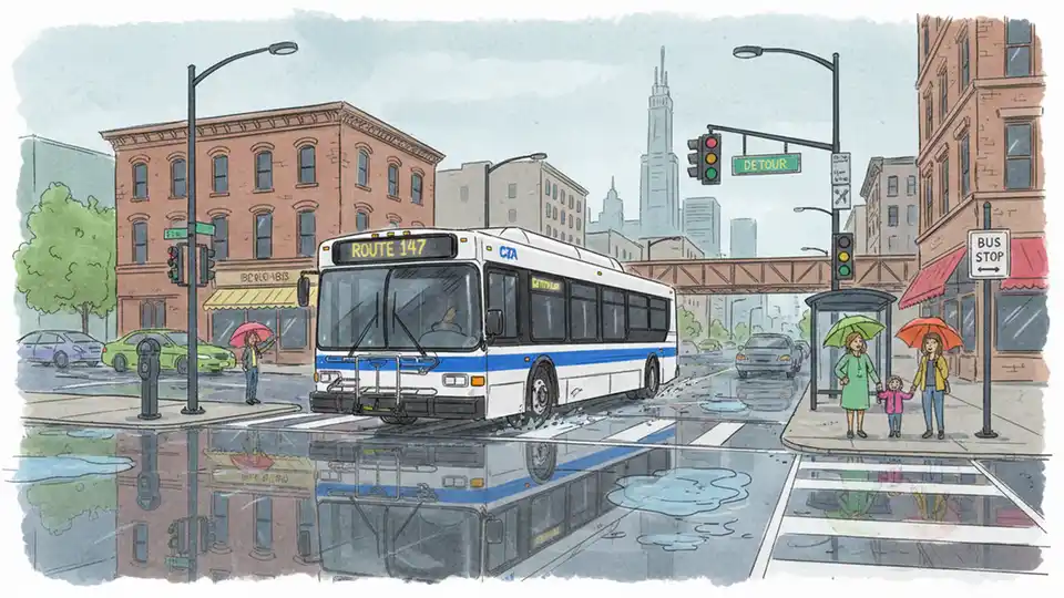 CTA Route 8 Reroutes Around Flooding Zone
