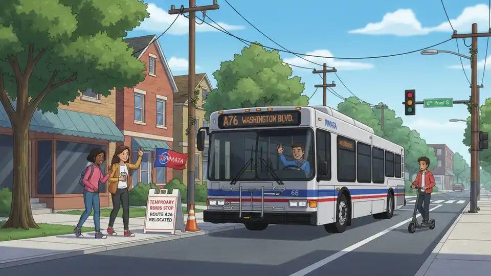 WMATA Adjusts Route A76 Stop for Construction