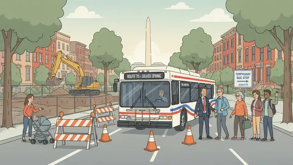 WMATA Adjusts Route A76 Stop for Construction