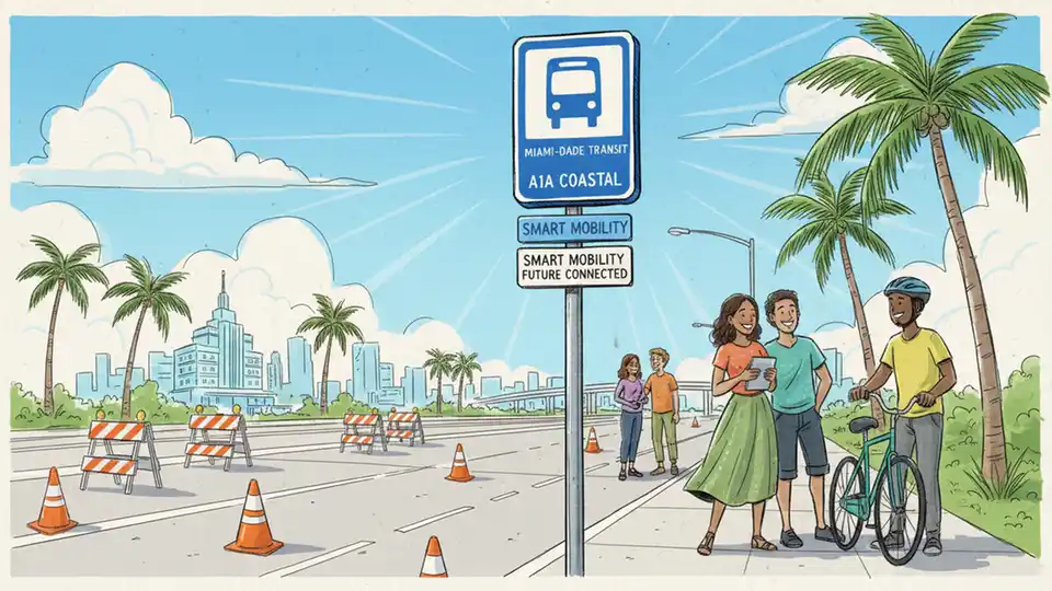 A1A Bus Stop Relocated During Construction Work