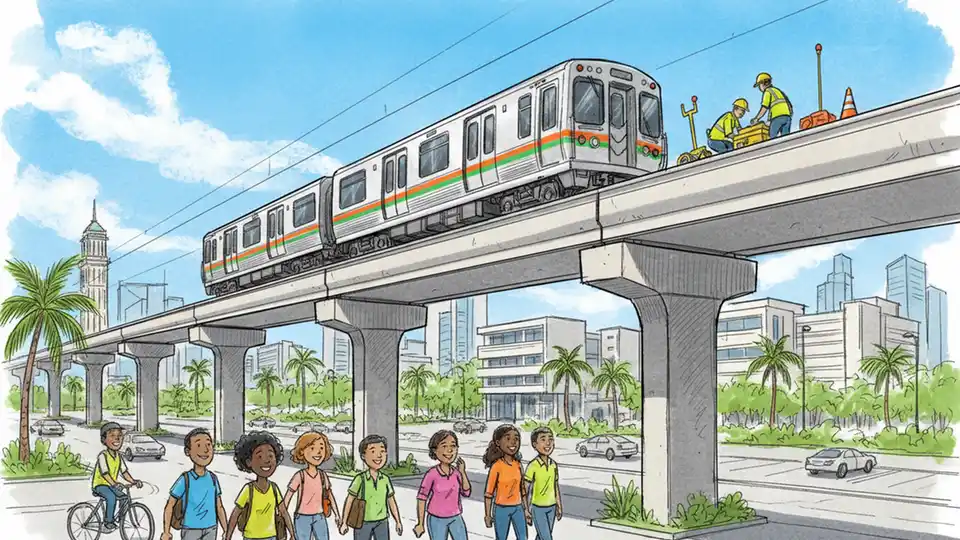 Miami Metrorail Single-Tracks for Track Upgrades