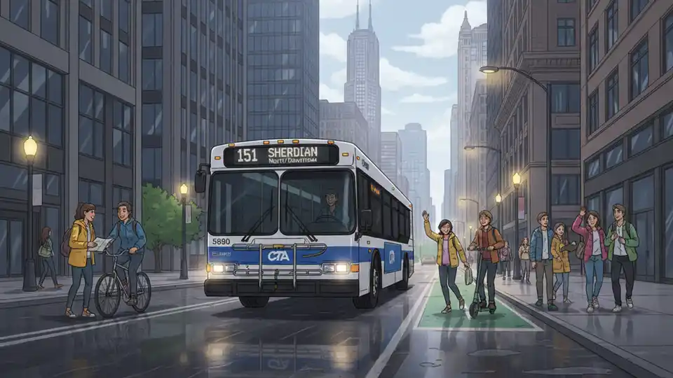 CTA Reroutes #6 Bus Around Downtown Flooding
