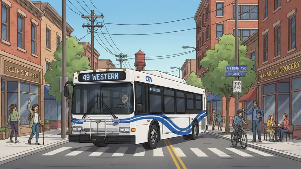 CTA Reroutes #49 Western Buses Near 57th Street